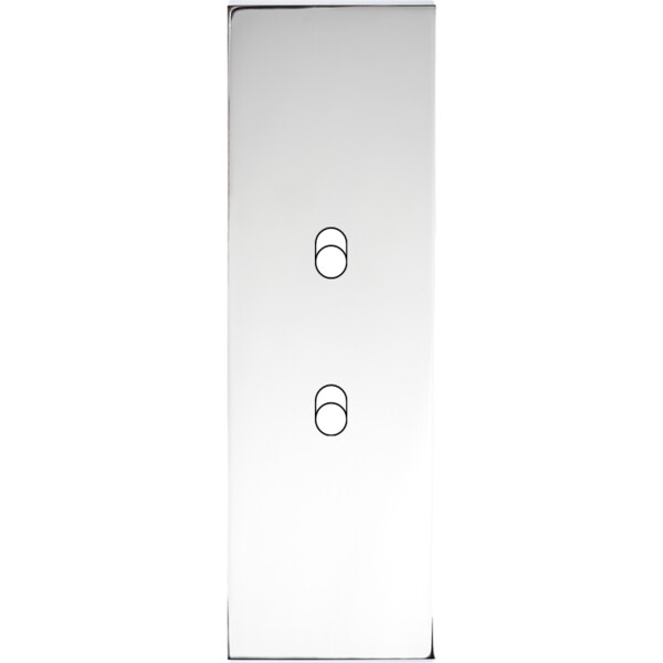 Façade Confidence Laiton  Chrome étroite longue 2 basculeurs sans vis (102-415M) - Modelec - 102415M