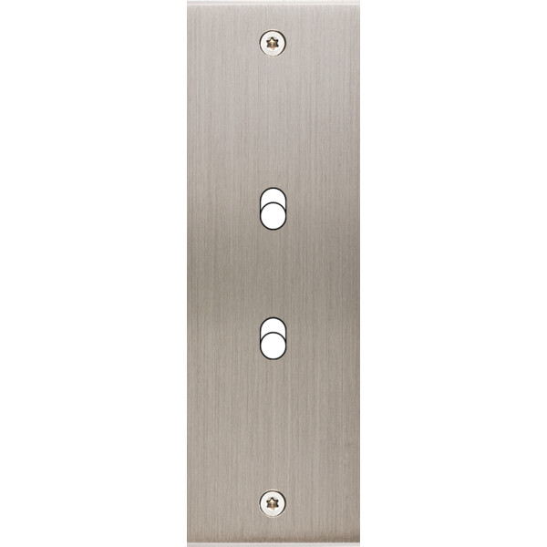 Façade Confidence Laiton  Nickel Satiné étroite longue 2 basculeurs à vis (102-418) - Modelec - 102418