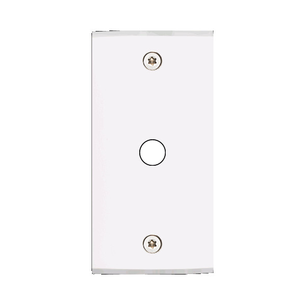 Façade étroite confidence laiton blanc 1 bouton push à vis - Modelec - 114413