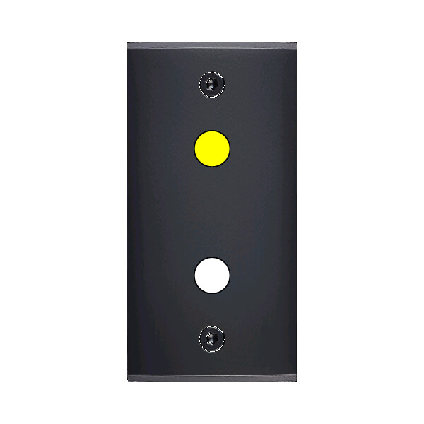Façade étroite confidence laiton noir 1 bouton push à led à vis - Modelec - 116408