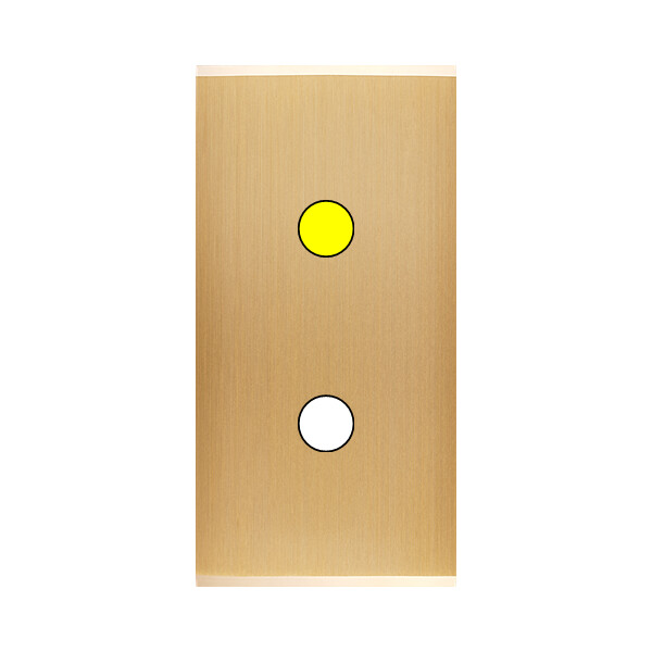 Façade étroite confidence laiton brossé 1 bouton push à led - Modelec - 116410M