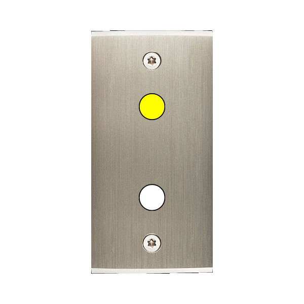 Façade étroite confidence laiton acier brossé 1 bouton push à led à vis - Modelec - 116412