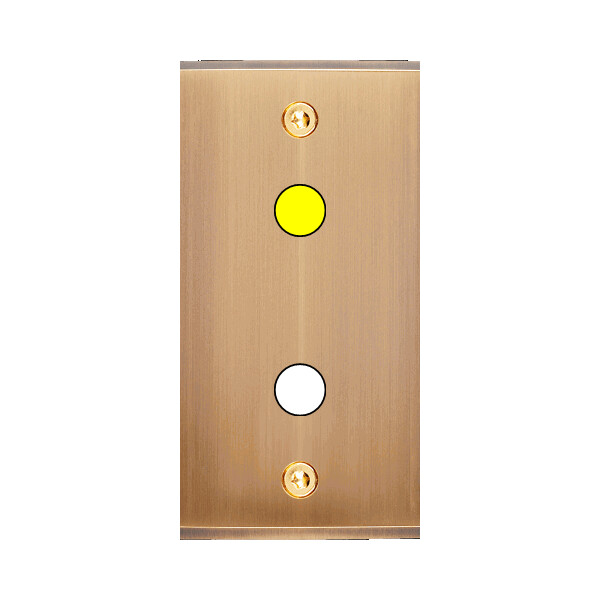 Façade étroite confidence laiton vieux bronze 1 bouton push à led à vis - Modelec - 116417