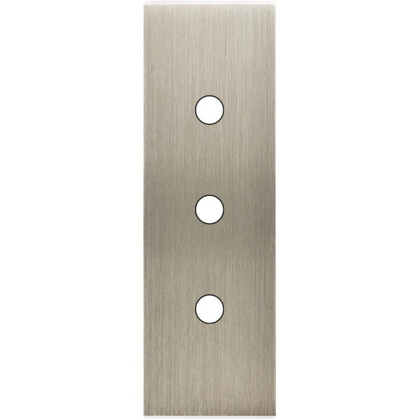 Façade Confidence Laiton  Acier étroite longue 3 PUSH sans vis (123-412M) - Modelec - 123412M