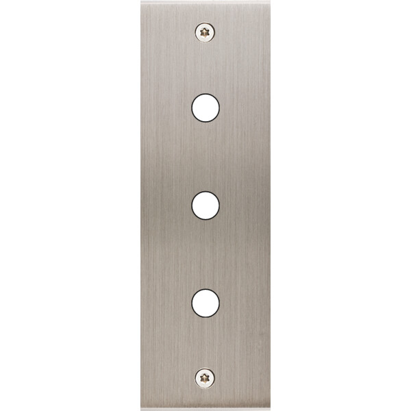 Façade Confidence Laiton  Nickel Satiné étroite longue 3 PUSH à vis (123-418) - Modelec - 123418
