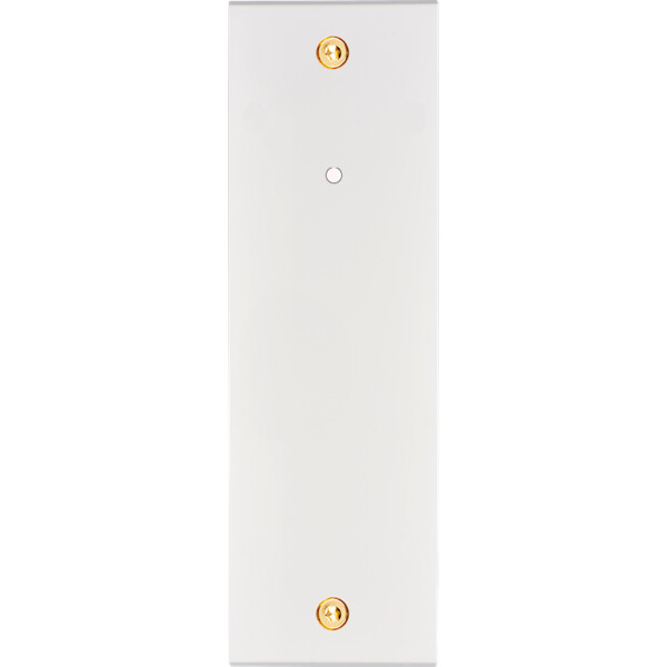 Façade confidence laiton blanc email étroite longue 1 bouton push+led éloigné à vis - Modelec - 127424-L