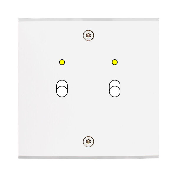 Façade confidence laiton blanc simple 2 basculeurs+led à vis - Modelec - 132413-L