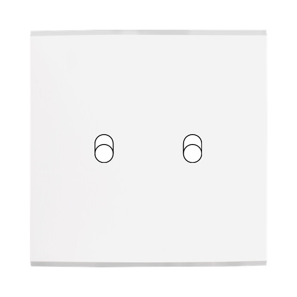 Façade Confidence Laiton  Blanc simple 2 basculeurs sans vis (132-413M) - Modelec - 132413M
