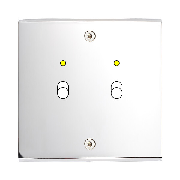 Façade confidence laiton chrome miroir simple 2 basculeurs+led à vis - Modelec - 132415-L