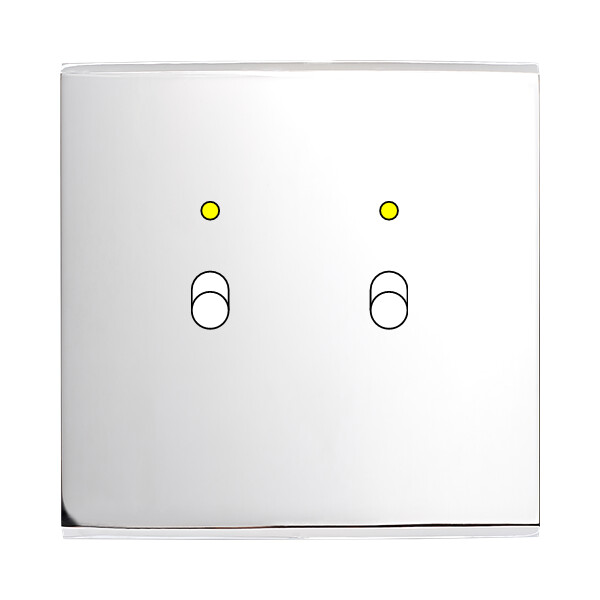 Façade confidence laiton chrome miroir simple 2 basculeurs+led magnétique - Modelec - 132415M-L