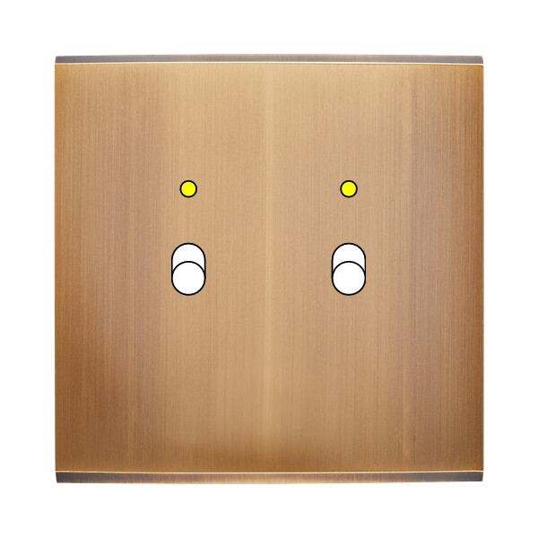 Façade confidence laiton vieux bronze simple 2 basculeurs+led magnétique - Modelec - 132417M-L