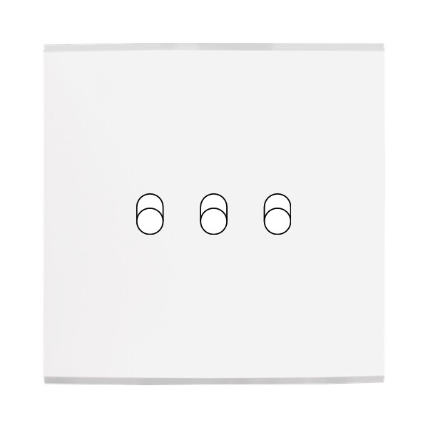 Façade Confidence Laiton  Blanc simple 3 basculeurs sans vis (133-413M) - Modelec - 133413M