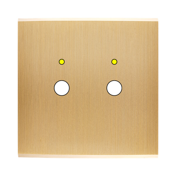 Façade confidence laiton brossé simple 2 boutons push+led magnétique - Modelec - 142410M-L