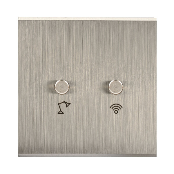 Façade Confidence Laiton  Acier simple 2 PUSH sans vis (142-412M) - Modelec - 142412M