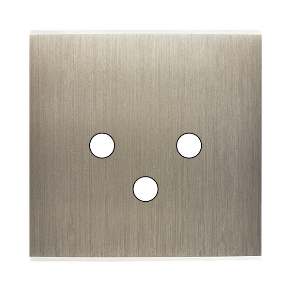 Façade Confidence Laiton  Acier simple 3 PUSH sans vis (143-412M) - Modelec - 143412M