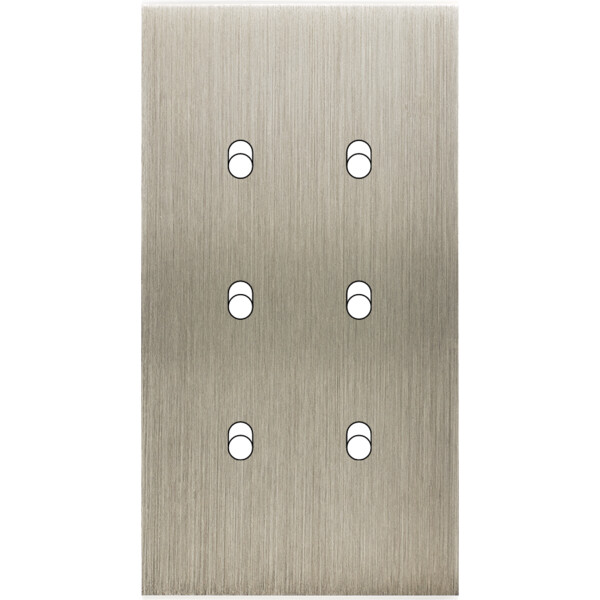 Façade Confidence Laiton  Acier double verticale 6 basculeurs sans vis (156-412M) - Modelec - 156412M