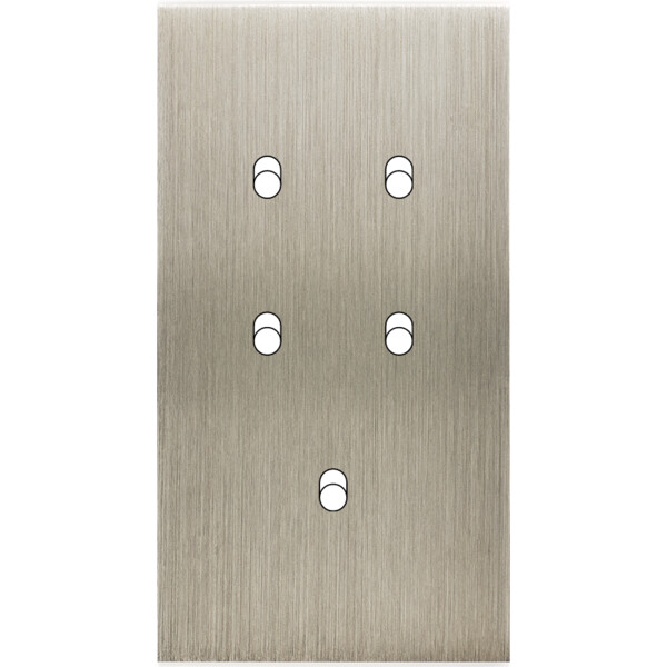 Façade Confidence Laiton  Acier double verticale 5 basculeurs sans vis (157-412M) - Modelec - 157412M