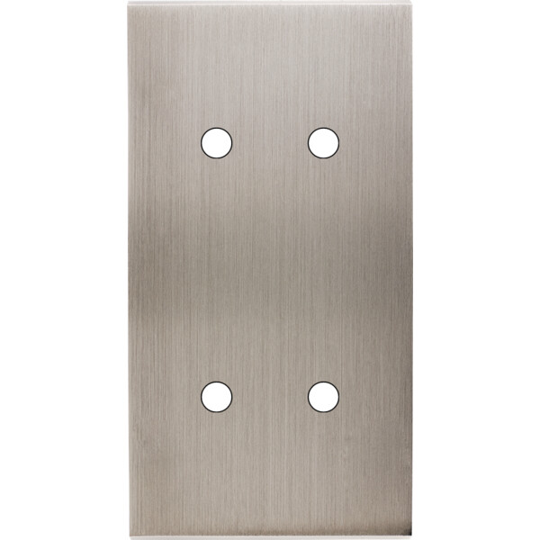 Façade Confidence Laiton  Nickel Satiné double verticale 4 PUSH sans vis (164-418M) - Modelec - 164418M