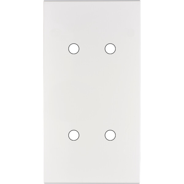 Façade Confidence Laiton  Blanc Email double verticale 4 PUSH sans vis (164-424M) - Modelec - 164424M