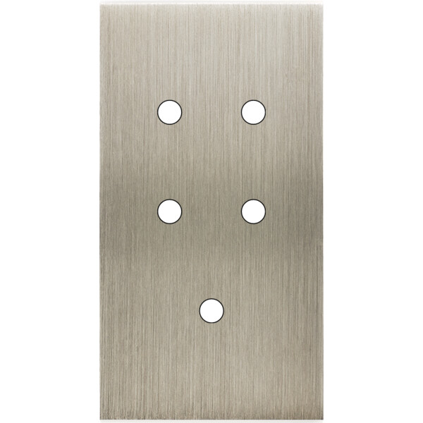 Façade Confidence Laiton  Acier double verticale 5 PUSH sans vis (165-412M) - Modelec - 165412M