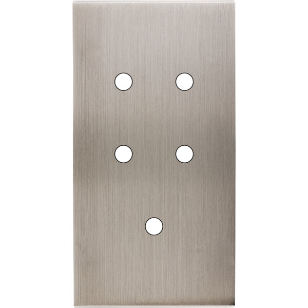 Façade Confidence Laiton  Nickel Satiné double verticale 5 PUSH sans vis (165-418M) - Modelec - 165418M