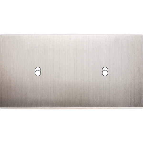 Façade Confidence Laiton  Nickel Satiné double horizontale 2 basculeurs sans vis (172-418M) - Modelec - 172418M