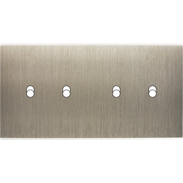 Façade Confidence Laiton  Acier double horizontale 4 basculeurs sans vis (174-412M) - Modelec - 174412M
