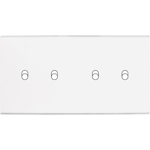 Façade Confidence Laiton  Blanc double horizontale 4 basculeurs sans vis (174-413M) - Modelec - 174413M