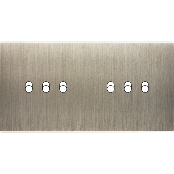 Façade Confidence Laiton  Acier double horizontale 6 basculeurs sans vis (176-412M) - Modelec - 176412M