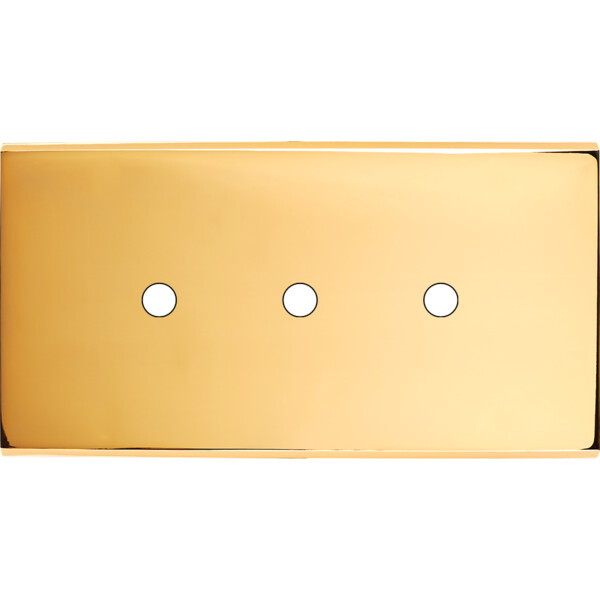 Façade Confidence Laiton  Or Miroir double horizontale 3 PUSH sans vis (183-421M) - Modelec - 183421M