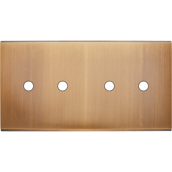 Façade Confidence Laiton  Vieux Bronze double horizontale 4 PUSH sans vis (184-417M) - Modelec - 184417M