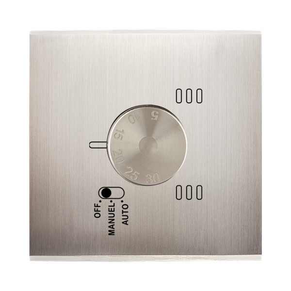 Façade laiton nickel satine simple thermostat magnet (187-418M) - Modelec - 187418M