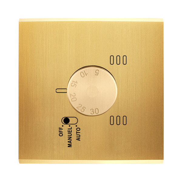 Façade laiton satine simple thermostat magnet (187-419M) - Modelec - 187419M