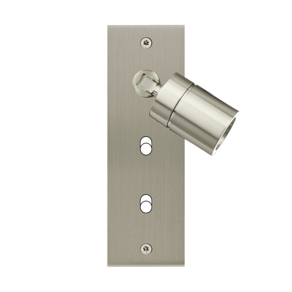 Façade Confidence Laiton  Nickel Satiné étroite longue 2 basculeurs + SPOT 360° (203-418) - Modelec - 203418