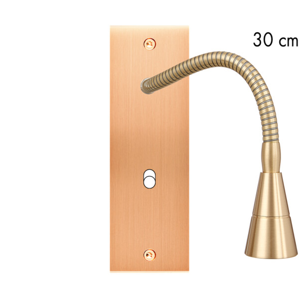 Façade confidence laiton cuivre satiné étroite longue 1 basculeur + liseuse 30 - Modelec - 208423