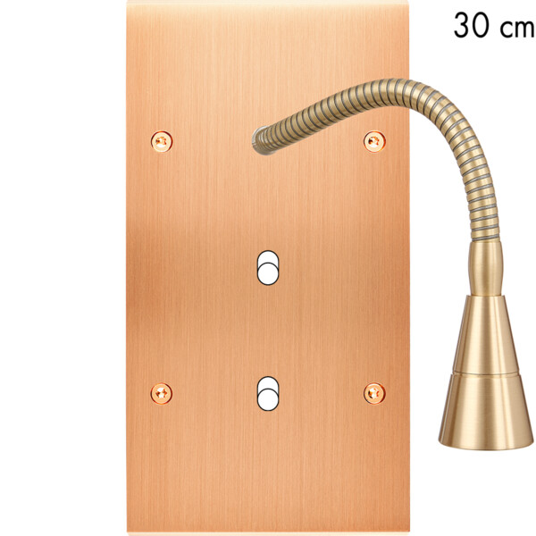 Façade confidence laiton cuivre satiné double verticale 2 basculeurs + liseuse 30 - Modelec - 243423