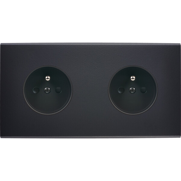 Façade Confidence Laiton  Noir double horizontale PC PC sans vis (260-408M) - Modelec - 260408M