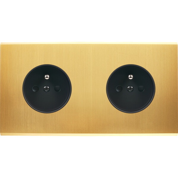 Façade Confidence Laiton Satiné double horizontale PC PC sans vis (260-419M) - Modelec - 260419M
