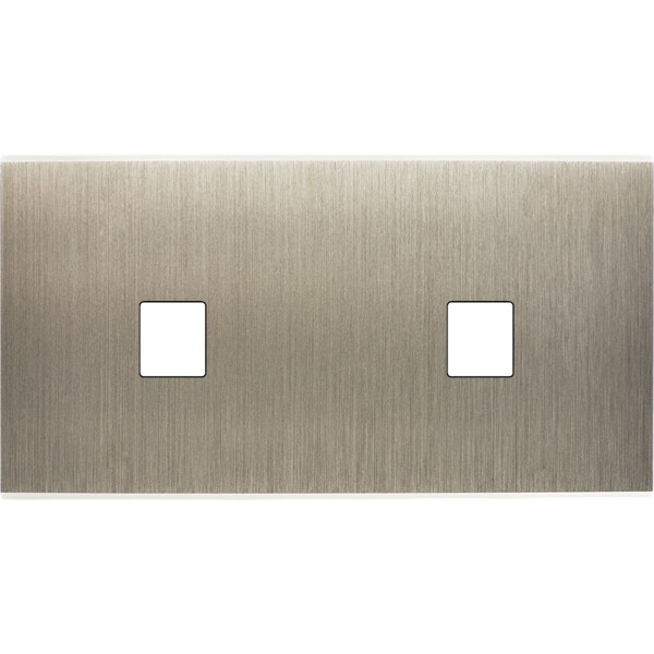 Façade Confidence Laiton  Acier double horizontale 1 MEDIA 1 MEDIA sans vis (266-412M) - Modelec - 266412M