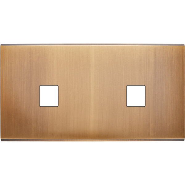 Façade Confidence Laiton  Vieux Bronze double horizontale 1 MEDIA 1 MEDIA sans vis (266-417M) - Modelec - 266417M