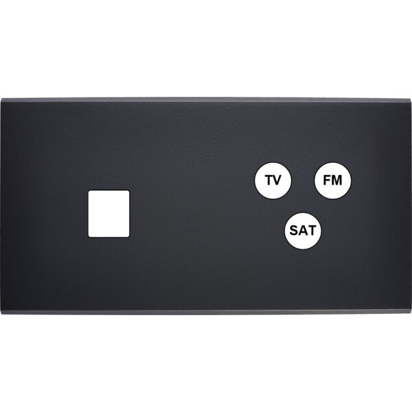 Façade Confidence Laiton  Noir double horizontale 1 MEDIA TV-FM-SAT sans vis (269-408M) - Modelec - 269408M