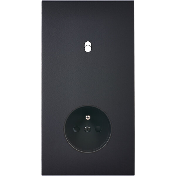 Façade Confidence Laiton  Noir double verticale 1 basculeur PC sans vis (281-408M) - Modelec - 281408M