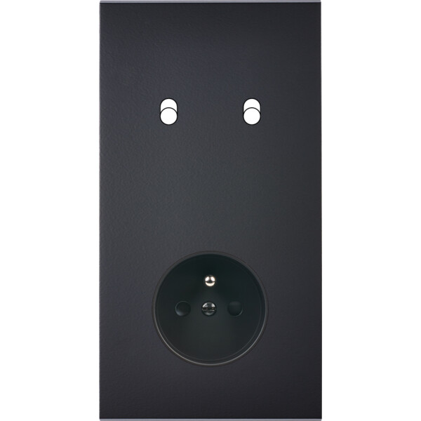 Façade Confidence Laiton  Noir double verticale 2 basculeurs PC sans vis (282-408M) - Modelec - 282408M