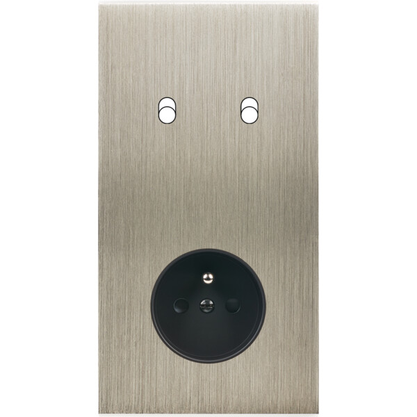 Façade Confidence Laiton  Acier double verticale 2 basculeurs PC sans vis (282-412M) - Modelec - 282412M