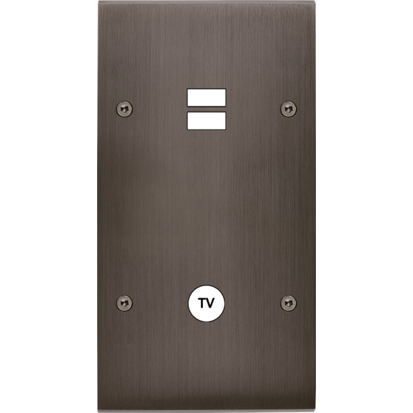 Façade confidence laiton canon de fusil double verticale ouverture pour chargeur double usb 1 tv à vis - Modelec - 297414