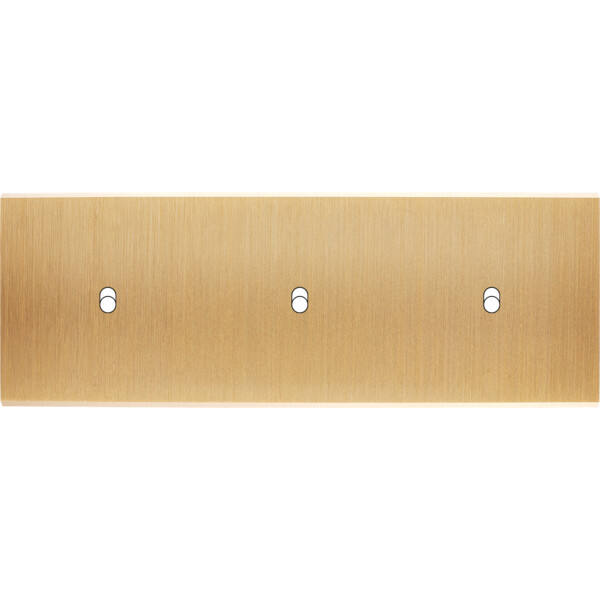 Façade Confidence Laiton Brossé triple horizontale 1 basculeur 1 basculeur 1 basculeur sans vis (303-410M) - Modelec - 303410M