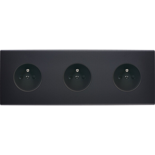 Façade Confidence Laiton  Noir triple horizontale PC PC PC sans vis (310-408M) - Modelec - 310408M