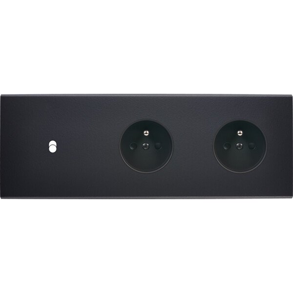 Façade Confidence Laiton  Noir triple horizontale 1 basculeur PC PC sans vis (311-408M) - Modelec - 311408M