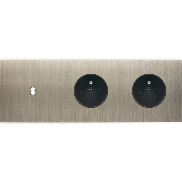 Façade Confidence Laiton  Acier triple horizontale 1 basculeur PC PC sans vis (311-412M) - Modelec - 311412M