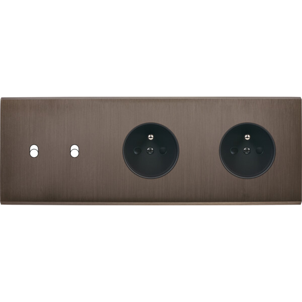 Façade Confidence Laiton  Canon de Fusil triple horizontale 2 basculeurs PC PC sans vis (312-414M) - Modelec - 312414M